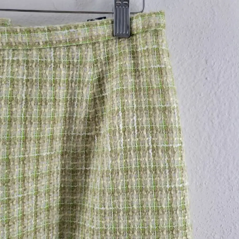 Karen Scott‎ Tweed Skirt Womens Sz 10 Boucle Green Lime
